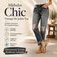 Vintage-Jeans mit Rissen und geradem Bein für Damen