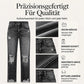 Vintage-Jeans mit Rissen und geradem Bein für Damen
