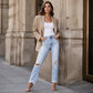 Vintage-Jeans mit Rissen und geradem Bein für Damen