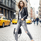 Vintage-Jeans mit Rissen und geradem Bein für Damen