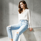 Vintage-Jeans mit Rissen und geradem Bein für Damen