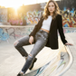Vintage-Jeans mit Rissen und geradem Bein für Damen