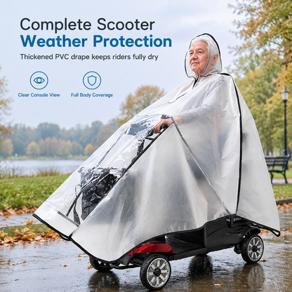 🌧️🛵 Wasserdichte Regenhülle für Elektromobile – Extra langer Schutz mit transparentem Sichtfenster am Armaturenbrett