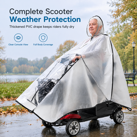 🌧️🛵 Wasserdichte Regenhülle für Elektromobile – Extra langer Schutz mit transparentem Sichtfenster am Armaturenbrett